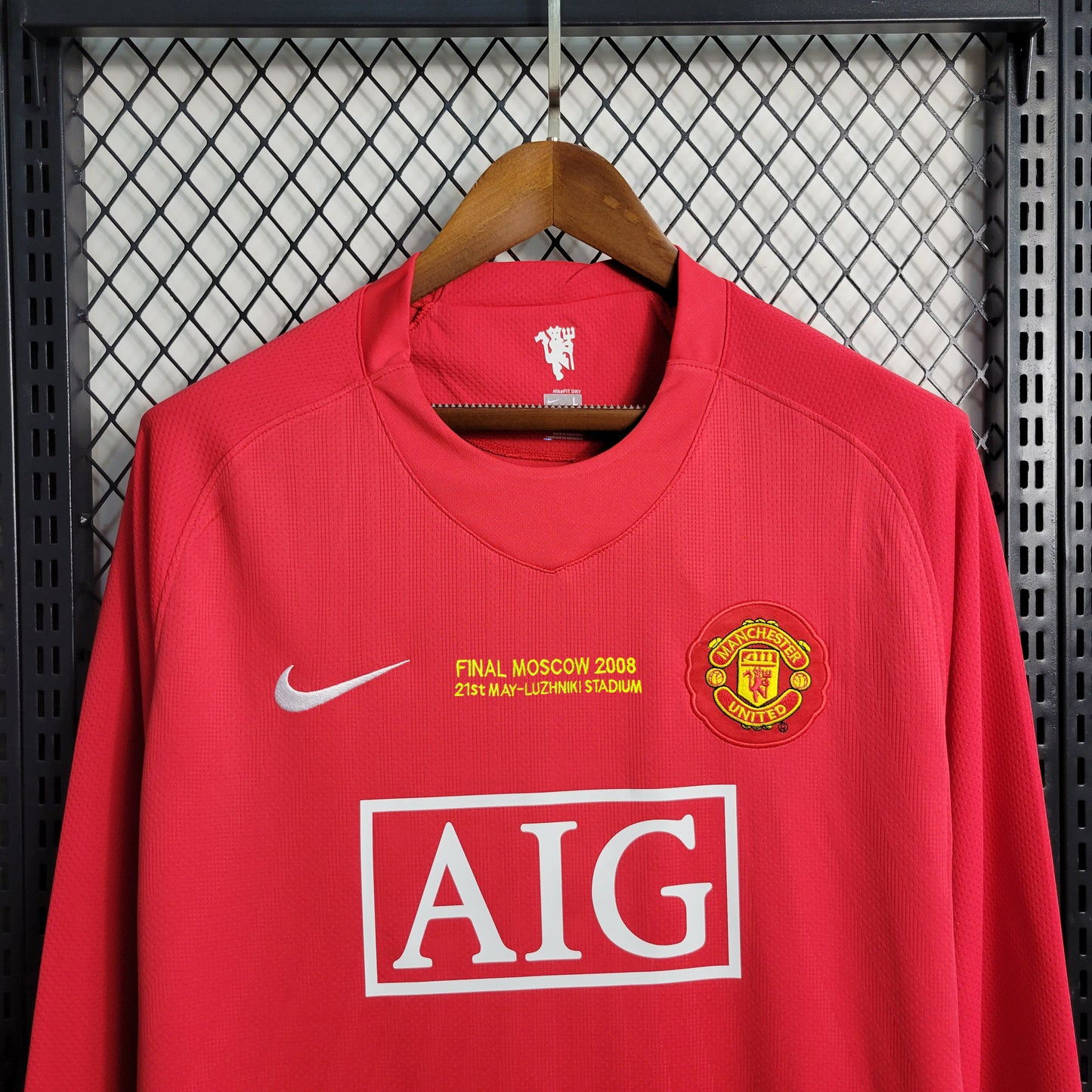 Camiseta Manchester United Local Retro 07-08 Manga Larga Edición Final